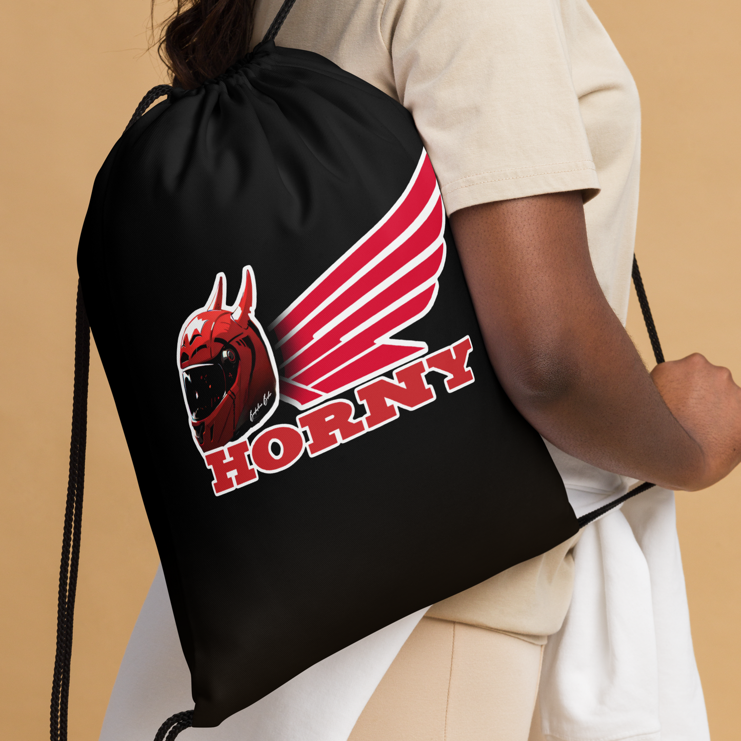 Horny Drawstring bag